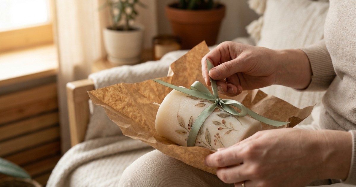 Bougies faites main en cadeau