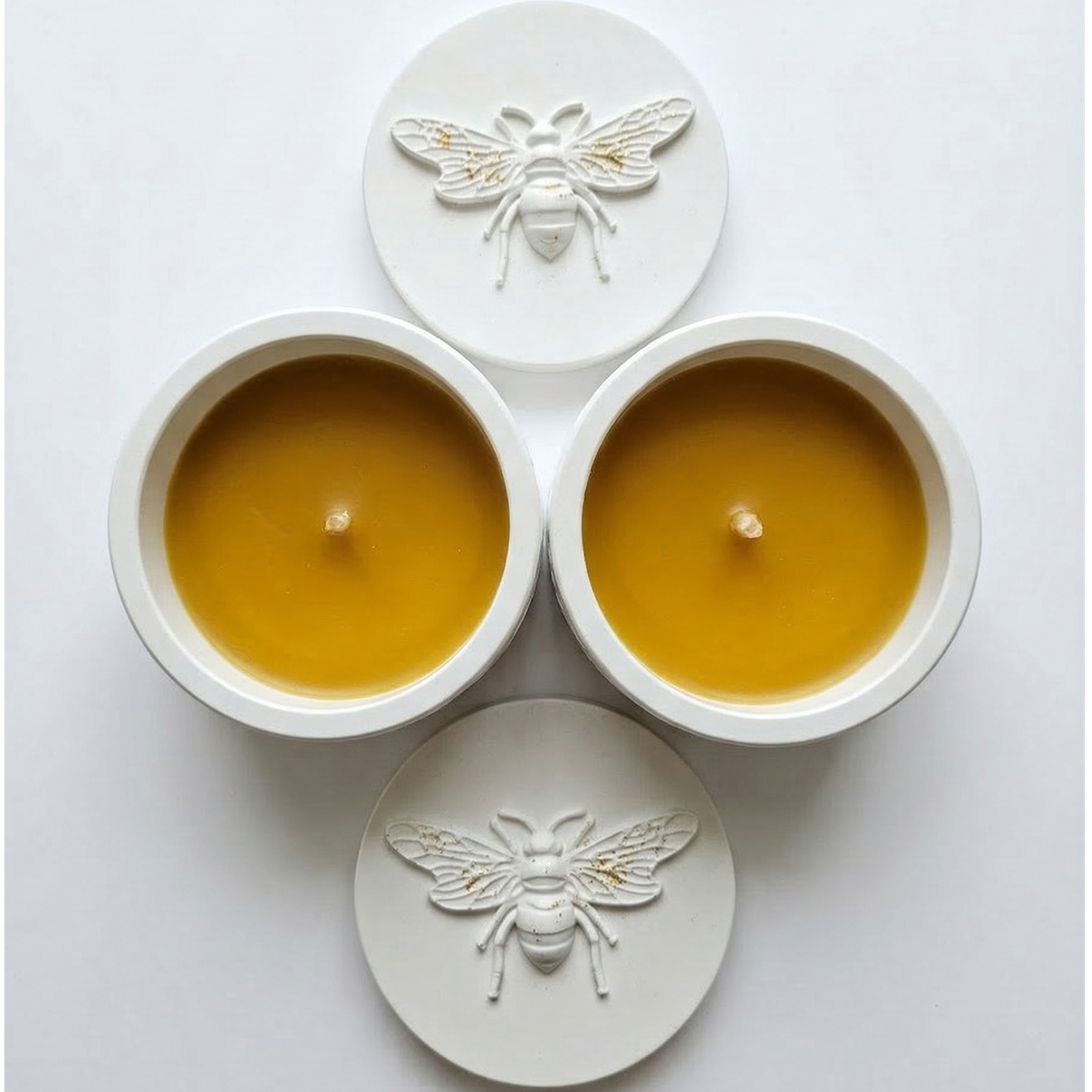 Bougie Abeille - Blanc / Orange épicée