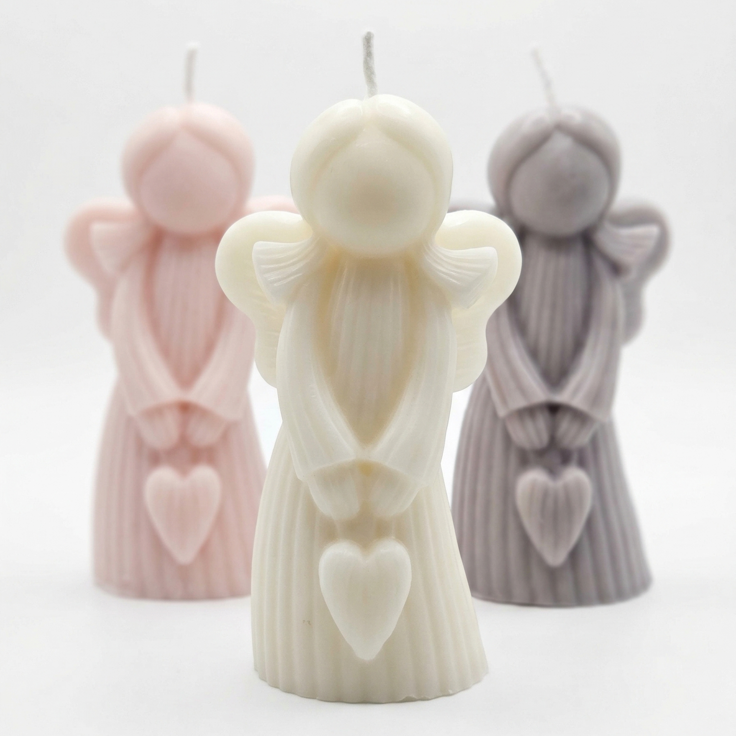 Bougie Ange - Rose/Noix de coco
