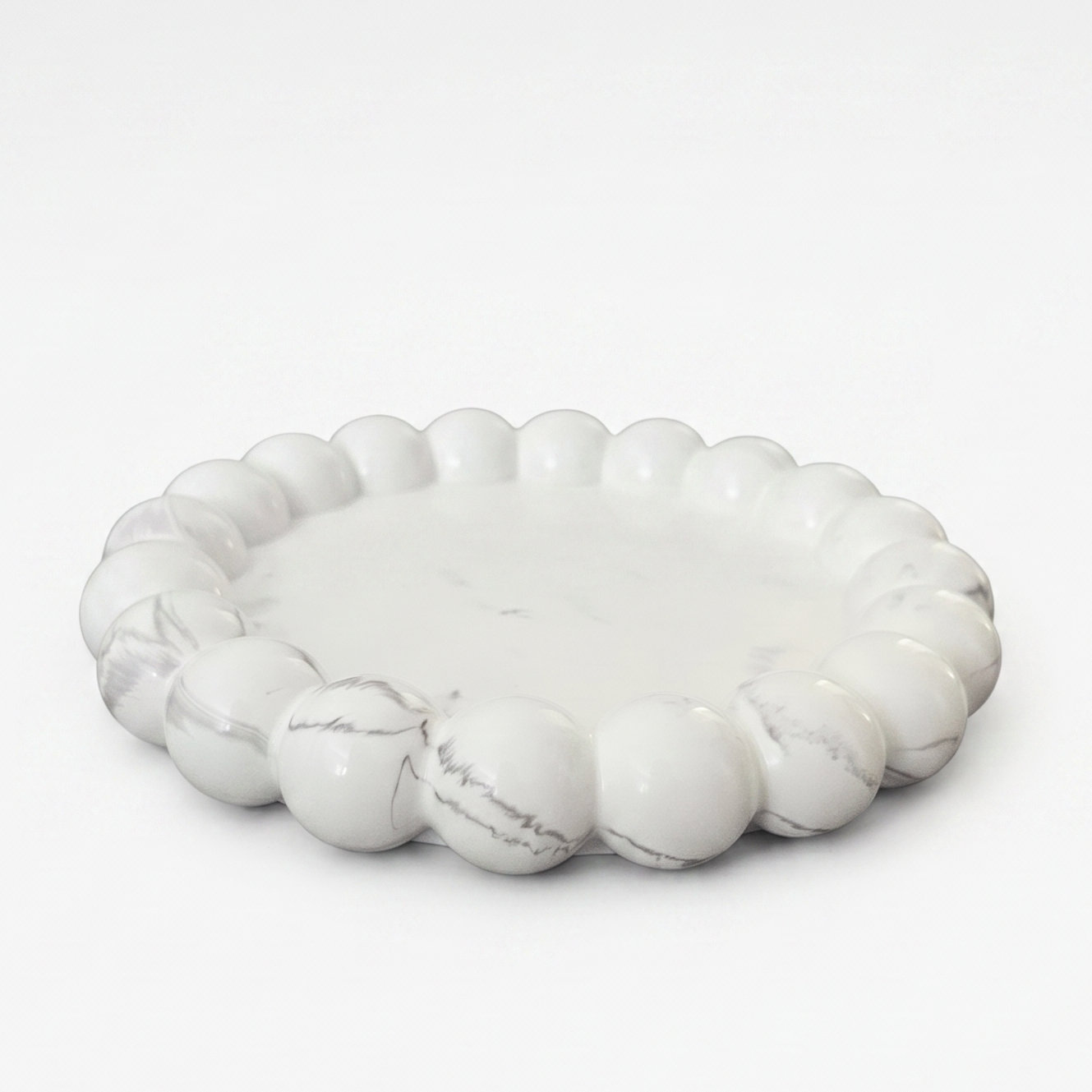 Plateau design Perla - Blanc / Argenté