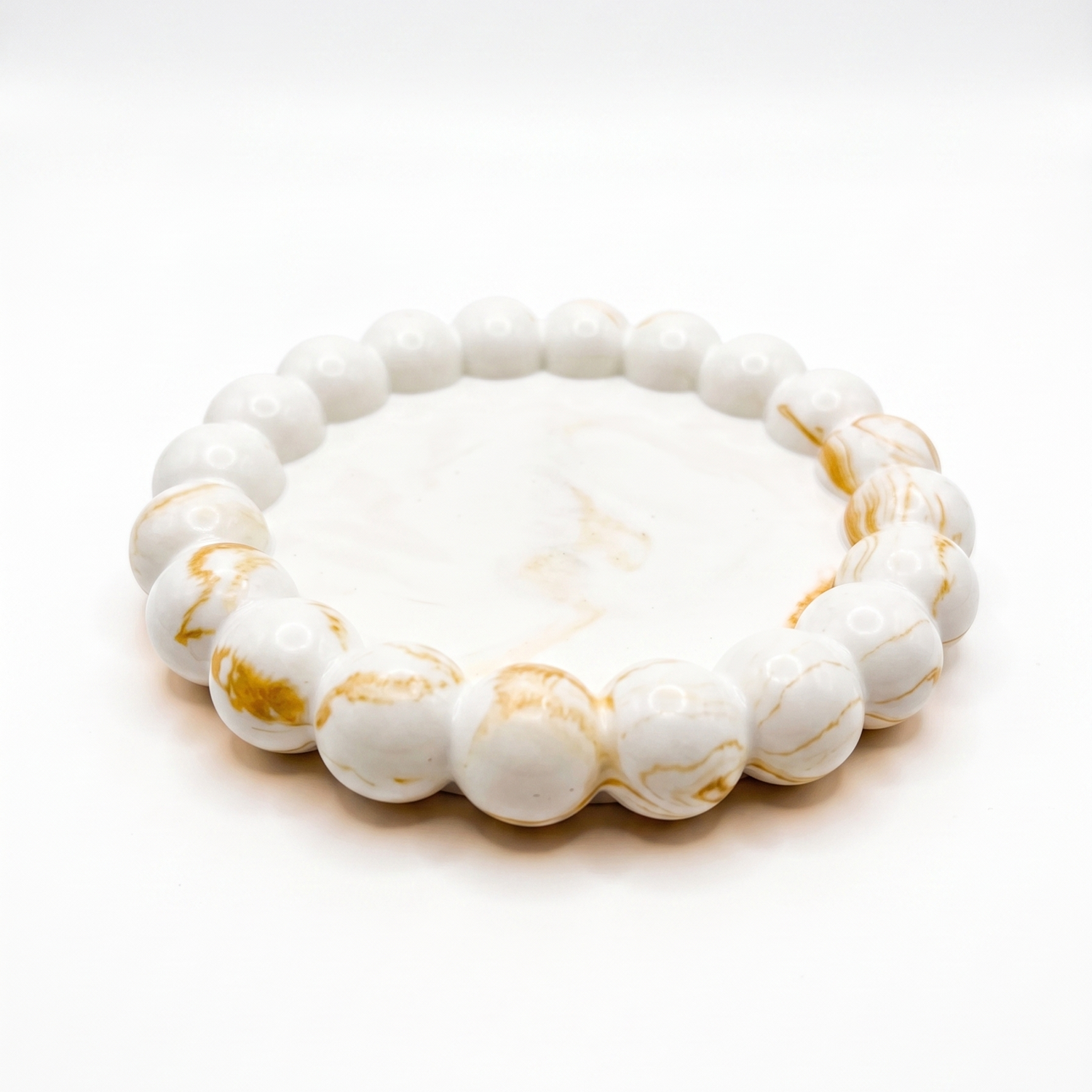 Plateau design Perla - Blanc / Argenté