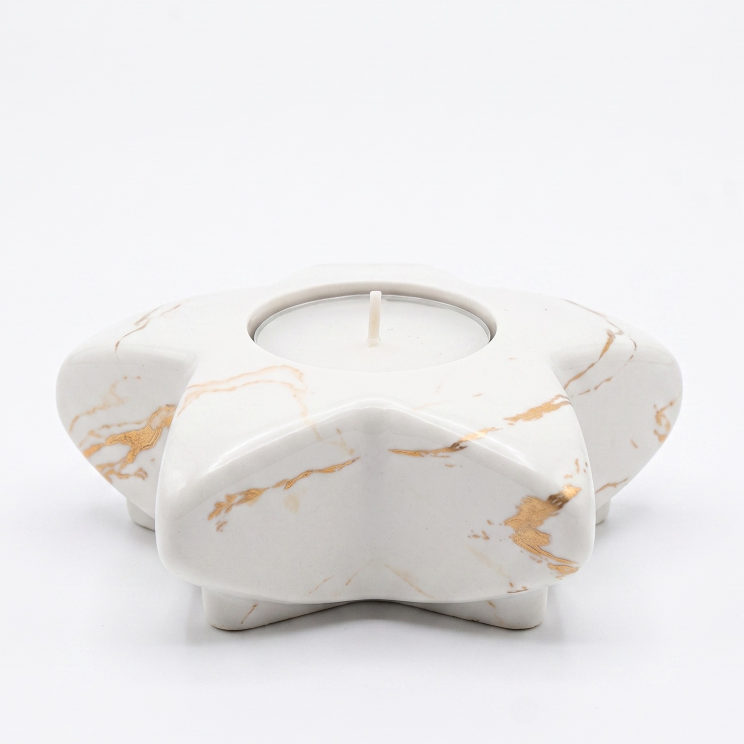 Bougeoir design Étoile - Blanc