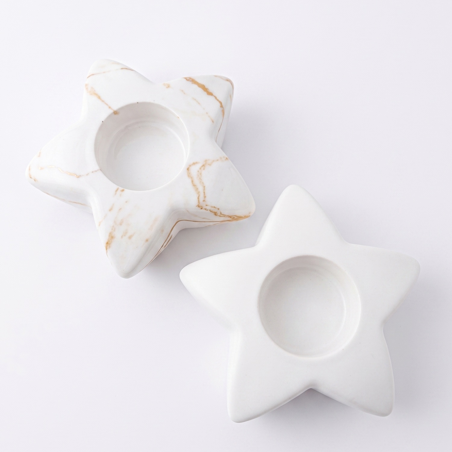 Bougeoir design Étoile - Blanc