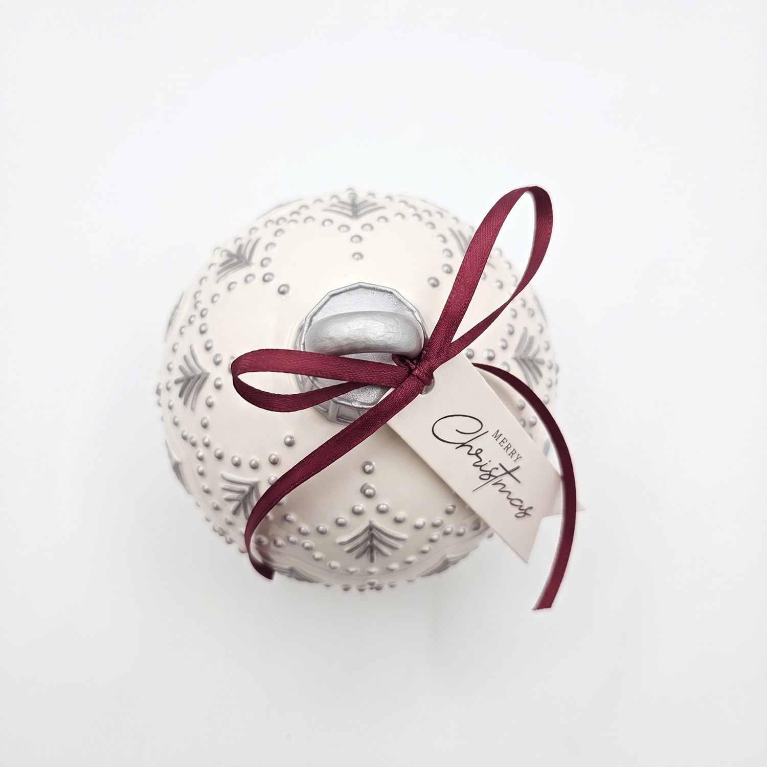 Bougie Christmas Bauble Enchanted MINI - Blanche / Argentée / Magie d'Hiver / MINI