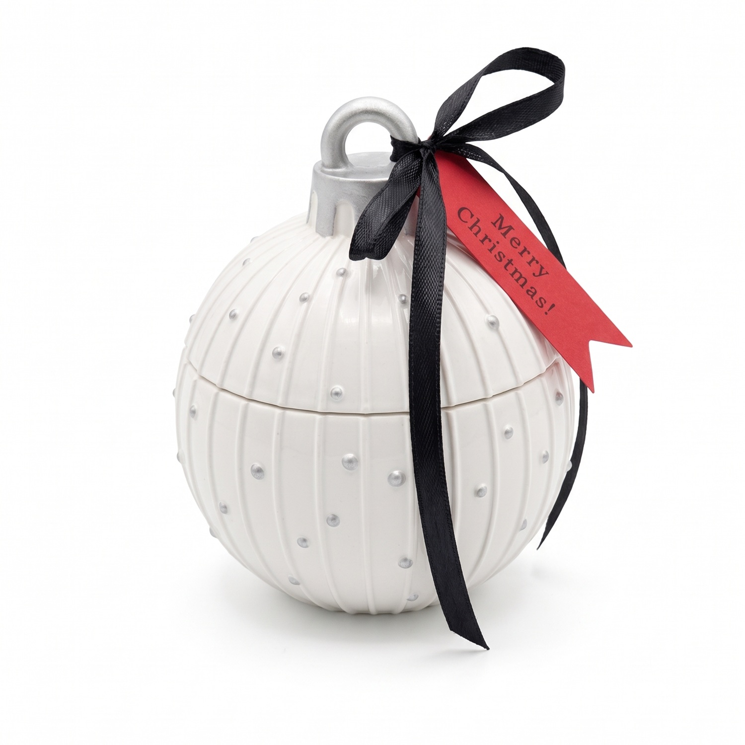 Bougie Christmas Bauble Charming - Blanc / Or / Magie d'hiver