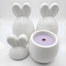Bougie Drobec - Blanche / Prune, Rhubarbe