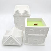 Bougie Maisonnette Moyenne - Blanche / Pomme, Cannelle