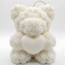 Bougie Maxi Ourson - Blanc / Noix de coco