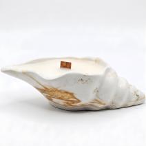 Bougie Aura - Blanc / Or / Encens