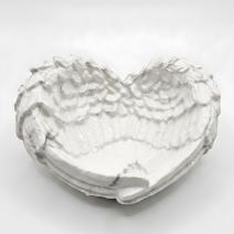 Bougeoir et plateau design Ailes - Blanc / Argent