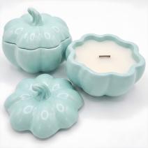 Bougie Citrouille - Turquoise / Rhubarbe sauvage, Cannelle / S