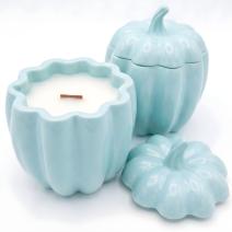 Bougie Citrouille - Turquoise / Noisette, Chocolat / M