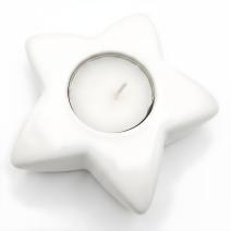 Bougeoir design Étoile - Blanc