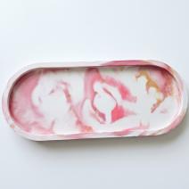 Plateau design Klasik XL - Blanc / Rose / Or