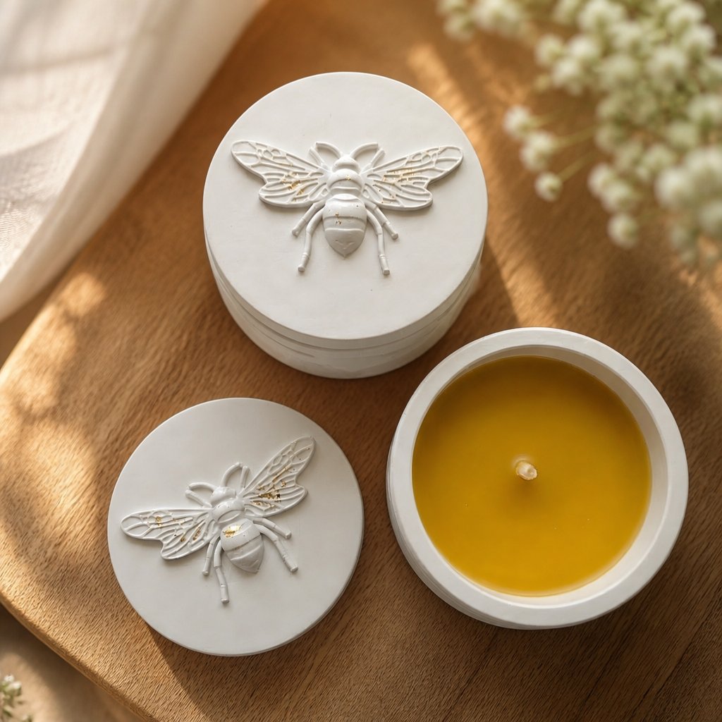 Bougie Abeille - Blanche / Lait, Miel