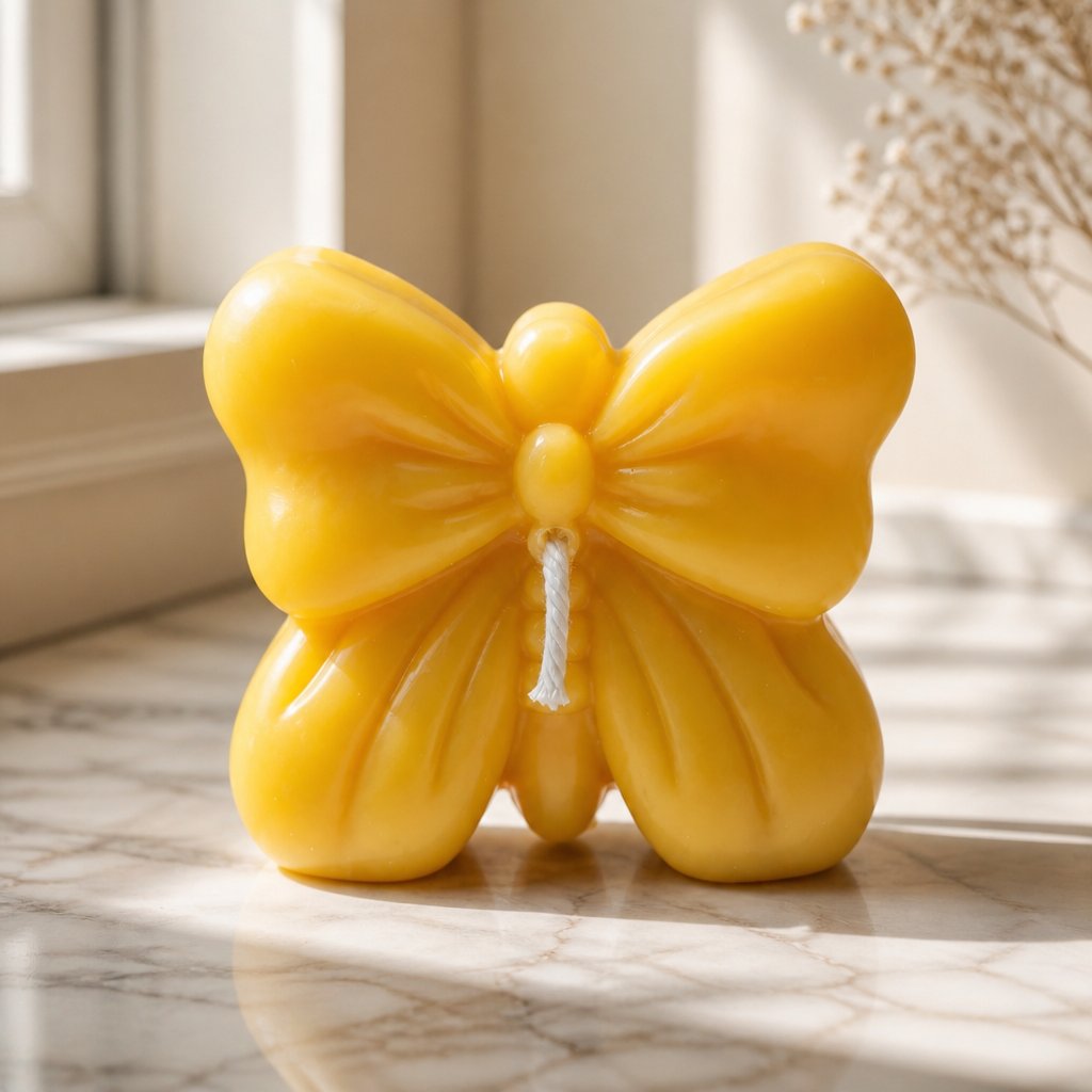 Bougie Nœud Papillon - Jaune / Citron vert, Basilic, Mandarine