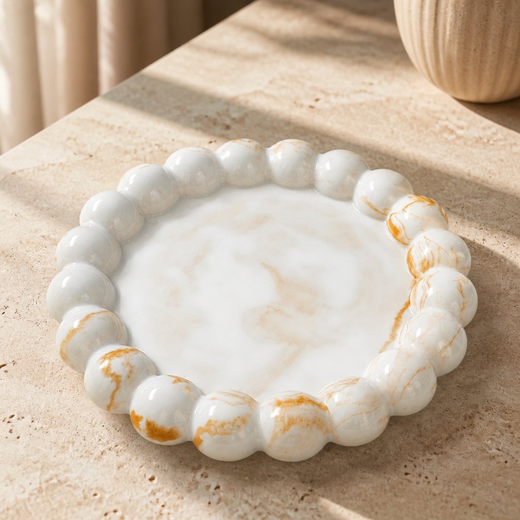 Plateau design Perla - Blanc / Or