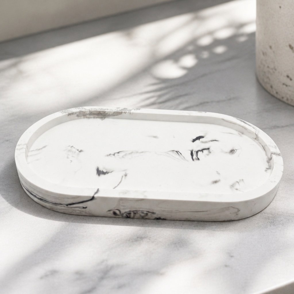 Plateau design Classique - Blanc / Argent