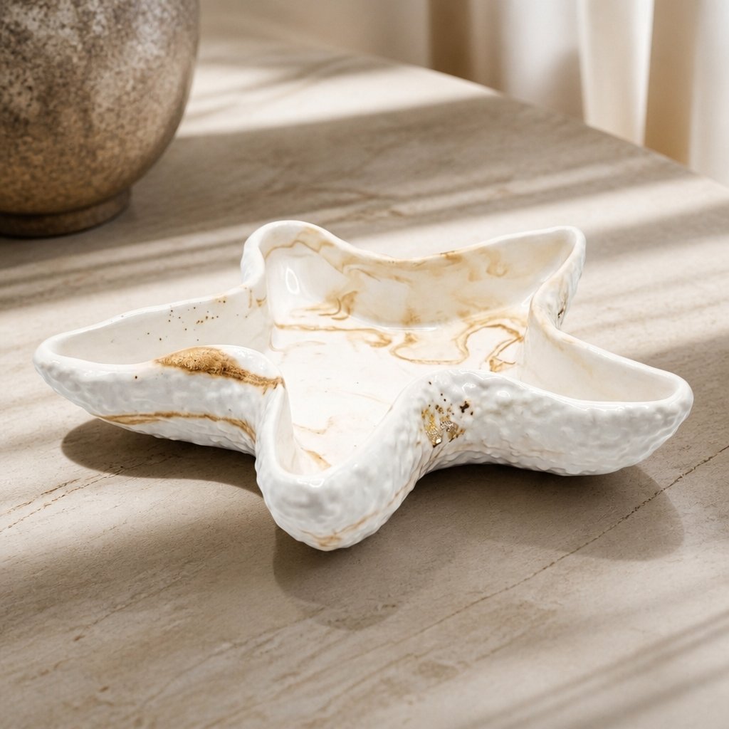 Bol design Étoile de Mer - Blanc / Or